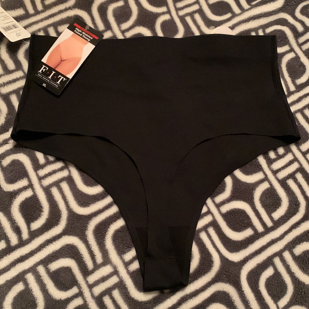 FIT Hight Waisted Fused Thong Black XL - Picture 4 of 6